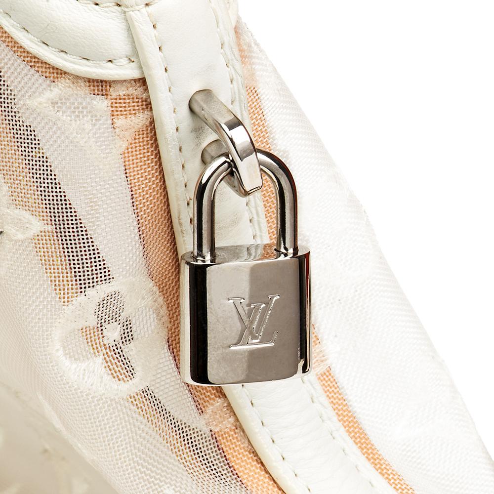 2012 Louis Vuitton White Monogram Transparence Nylon & Calfskin Leather Lockit 1