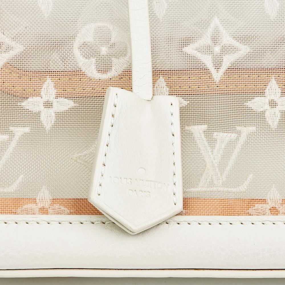 2012 Louis Vuitton White Monogram Transparence Nylon & Calfskin Leather Lockit 3