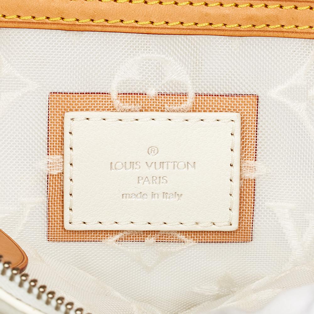 2012 Louis Vuitton White Monogram Transparence Nylon & Calfskin Leather Lockit 4
