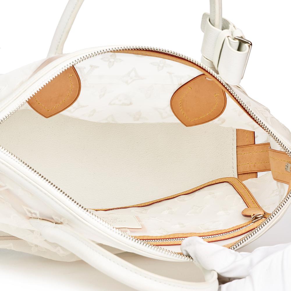 2012 Louis Vuitton White Monogram Transparence Nylon & Calfskin Leather Lockit 5