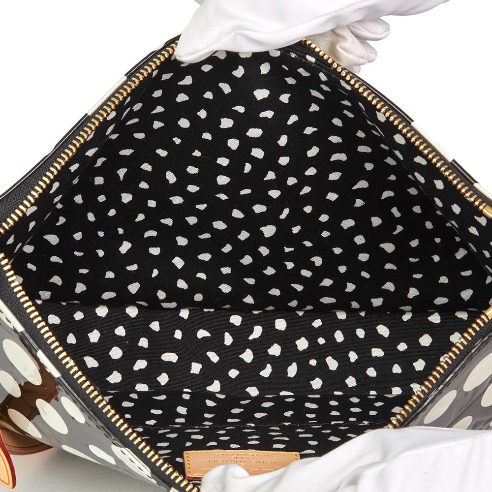 2012 Louis Vuitton Black Vernis Dots Infinity Yayoi Kusama Pochette Accessories 3