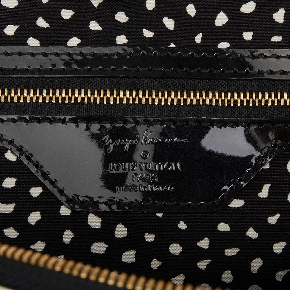 Women's 2012 Louis Vuitton Black Vernis Leather Dots Infinity Yayoi Kusama Lockit MM