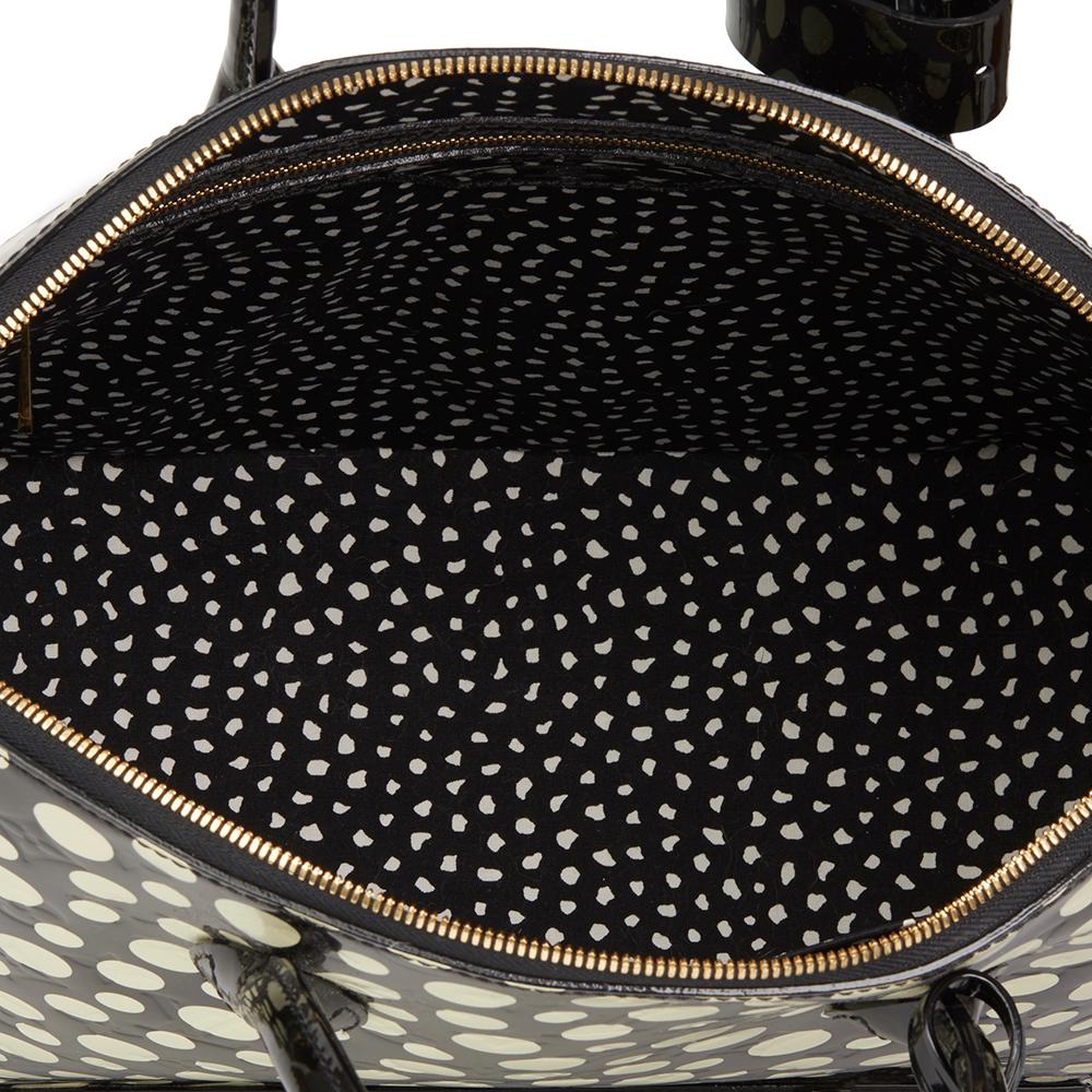 2012 Louis Vuitton Black Vernis Leather Dots Infinity Yayoi Kusama Lockit MM 2