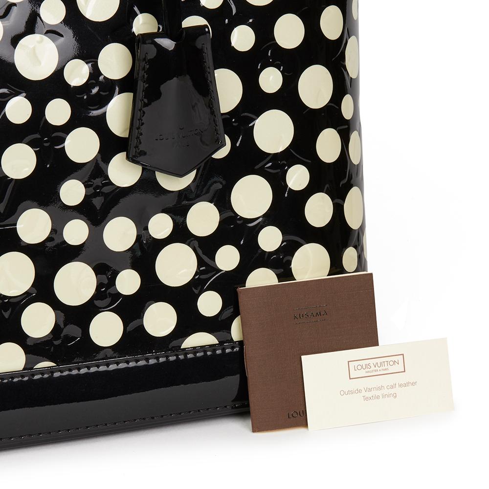2012 Louis Vuitton Black Vernis Leather Dots Infinity Yayoi Kusama Lockit MM 3