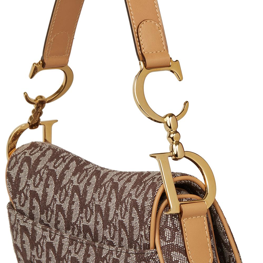 Women's or Men's 2002 Christian Dior Brown Monogram Canvas Saddle Bag