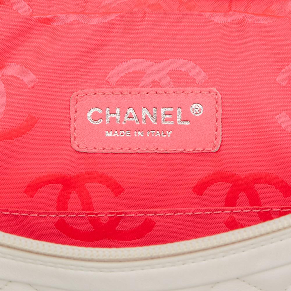 2004 Chanel White Quilted Calfskin Leather Large Cambon Messenger 3