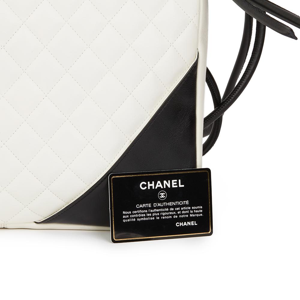 2004 Chanel White Quilted Calfskin Leather Large Cambon Messenger 6
