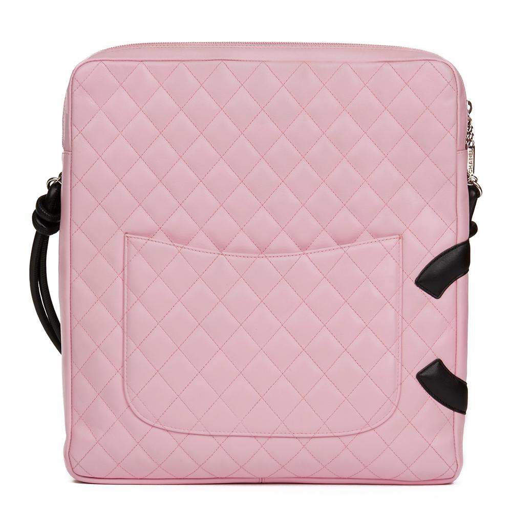 Women's 2004 Chanel Pink Quilted Calfskin Leather Large Cambon Messenger