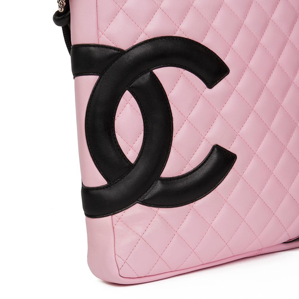 2004 Chanel Pink Quilted Calfskin Leather Large Cambon Messenger 2