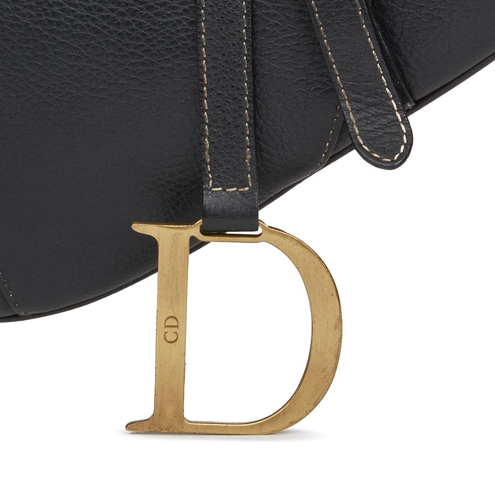 Women's 2001 Christian Dior Black Calfskin Leather Saddle Bag