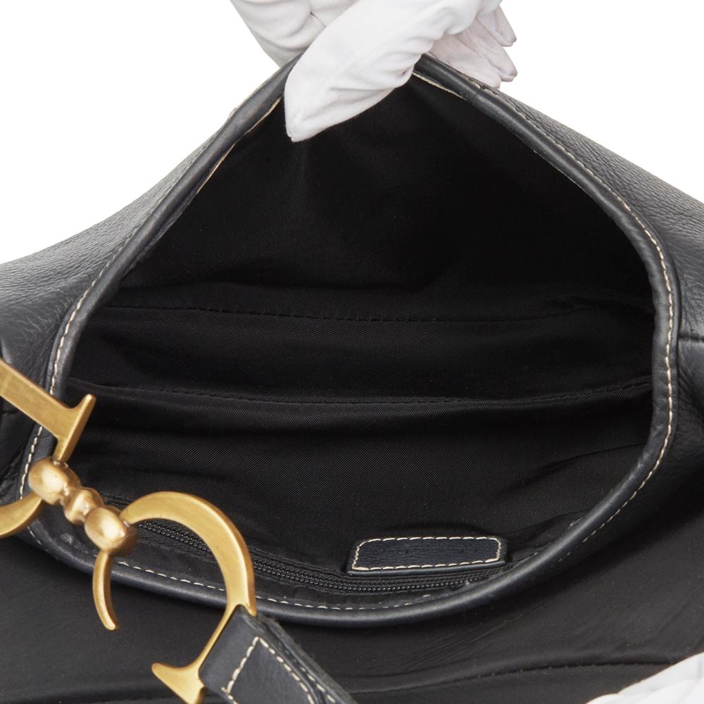 2001 Christian Dior Black Calfskin Leather Saddle Bag 2