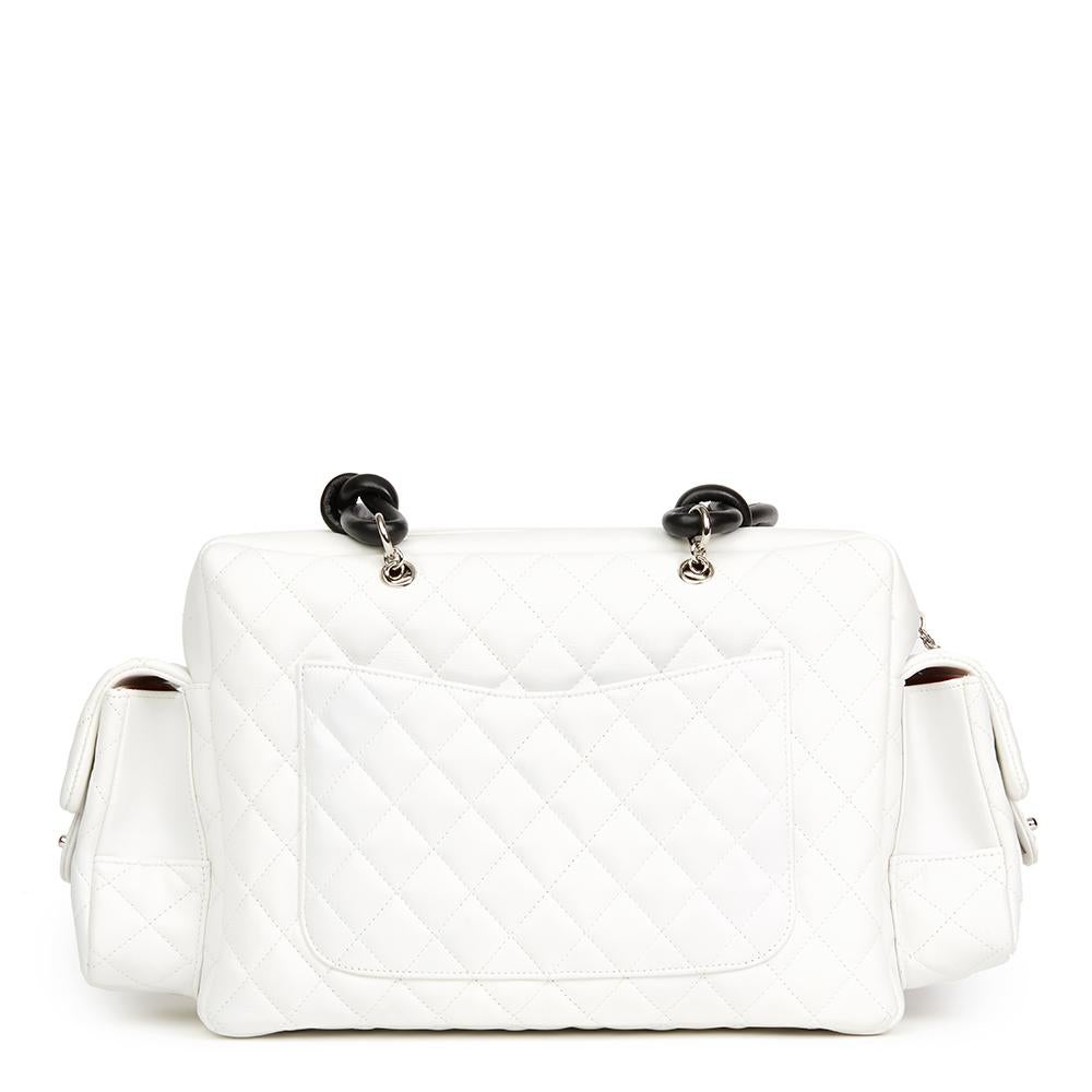 2004 Chanel White Quilted Calfskin Leather Reporter Cambon In Excellent Condition In Bishop's Stortford, Hertfordshire