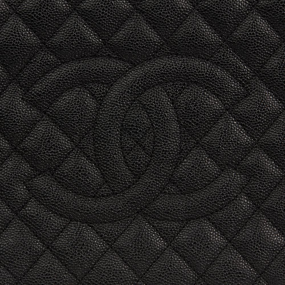 2014 Chanel Black Quilted Caviar Leather Grand Shopping Tote 2