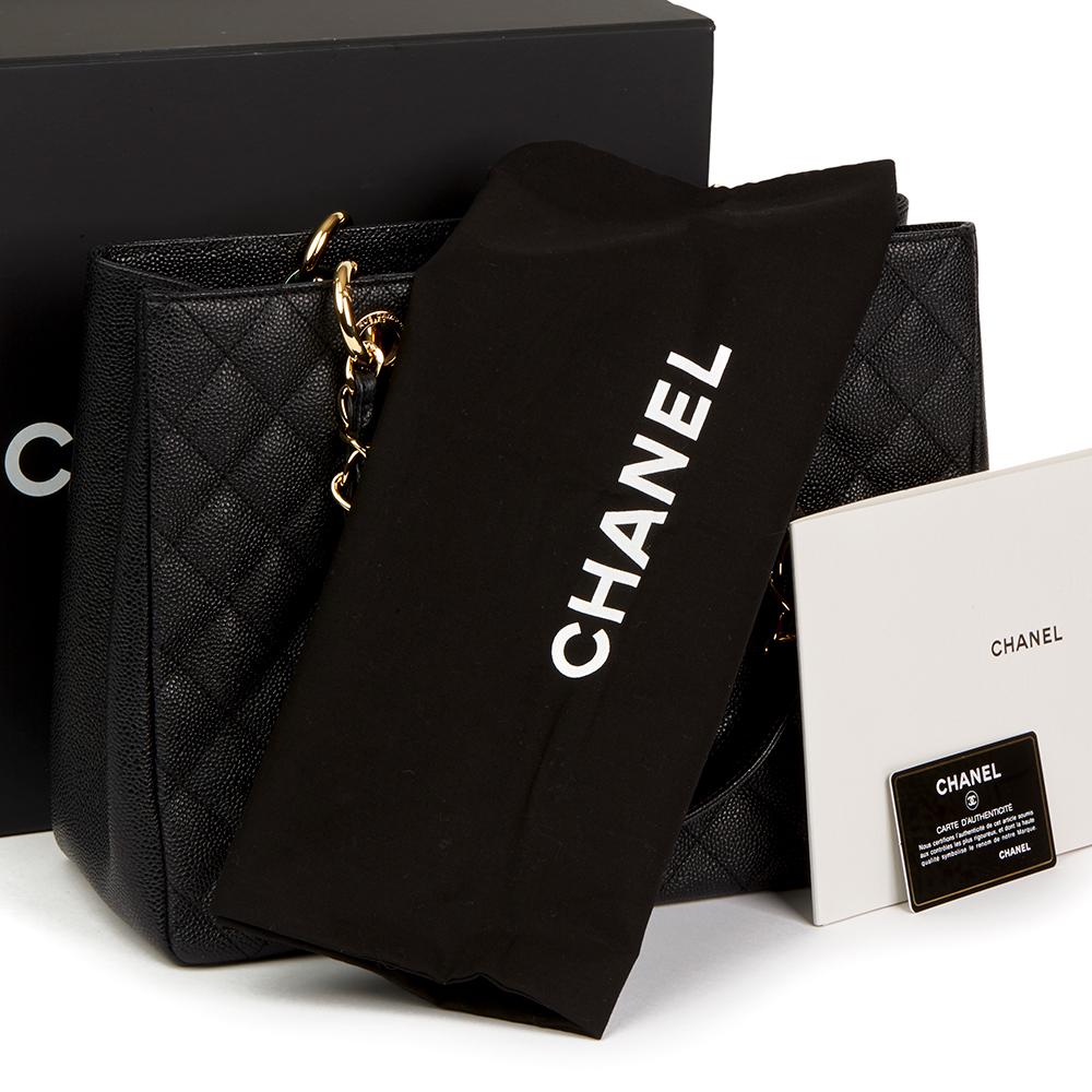 2014 Chanel Black Quilted Caviar Leather Grand Shopping Tote 7