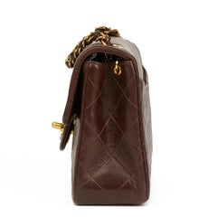 1993 Chanel Chocolate Brown Quilted Lambskin Vintage Mini Flap Bag