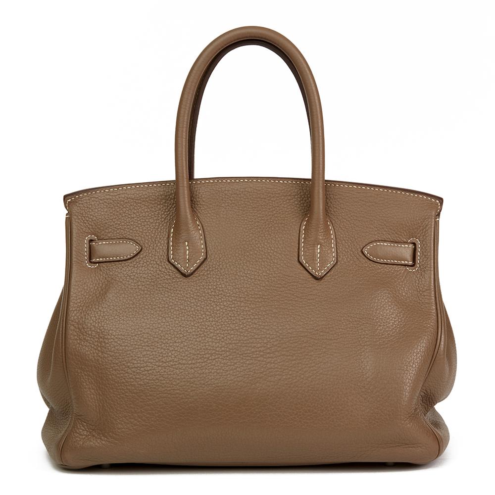 2008 Hermes Etoupe Togo Leather Birkin 30cm In Excellent Condition In Bishop's Stortford, Hertfordshire