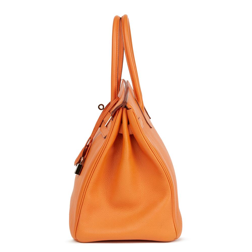 HERMÈS
Orange H Togo Leather Birkin 35cm

 Reference: HB2286
Serial Number: [K]
Age (Circa): 2007
Accompanied By: Hermès Dust Bag, Lock, Keys, Clochette
Authenticity Details: Date Stamp (Made in France)
Gender: Ladies
Type: Tote

Colour: Orange