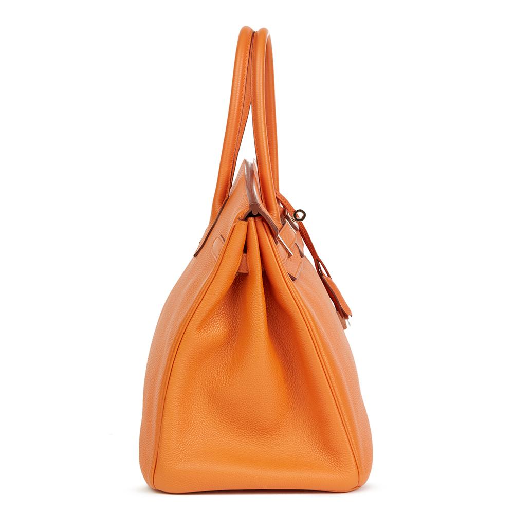 2007 Hermes Orange H Togo Leather Birkin 35cm In Excellent Condition In Bishop's Stortford, Hertfordshire