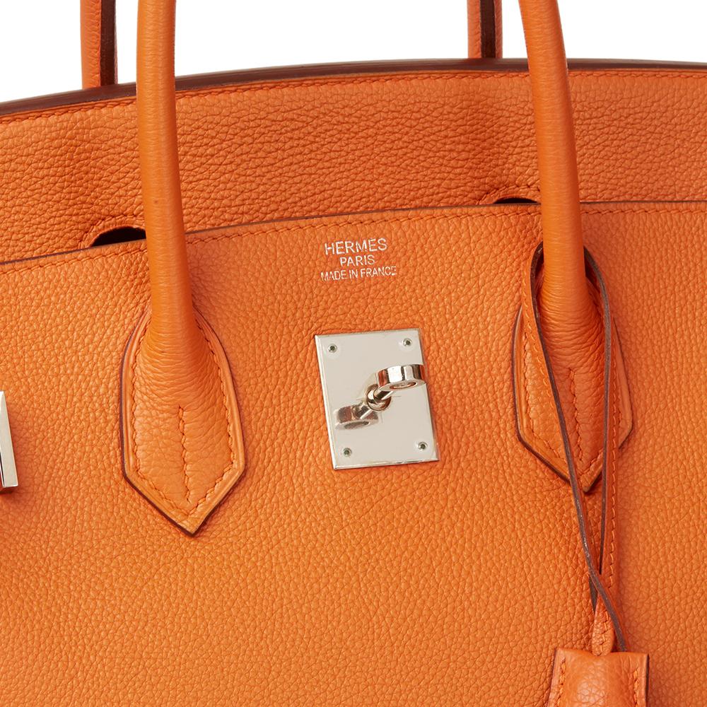 2007 Hermes Orange H Togo Leather Birkin 35cm 3