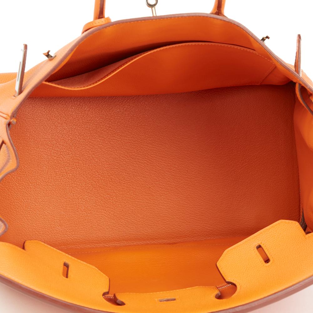 2007 Hermes Orange H Togo Leather Birkin 35cm 5