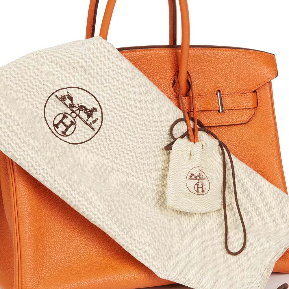 2007 Hermes Orange H Togo Leather Birkin 35cm 6