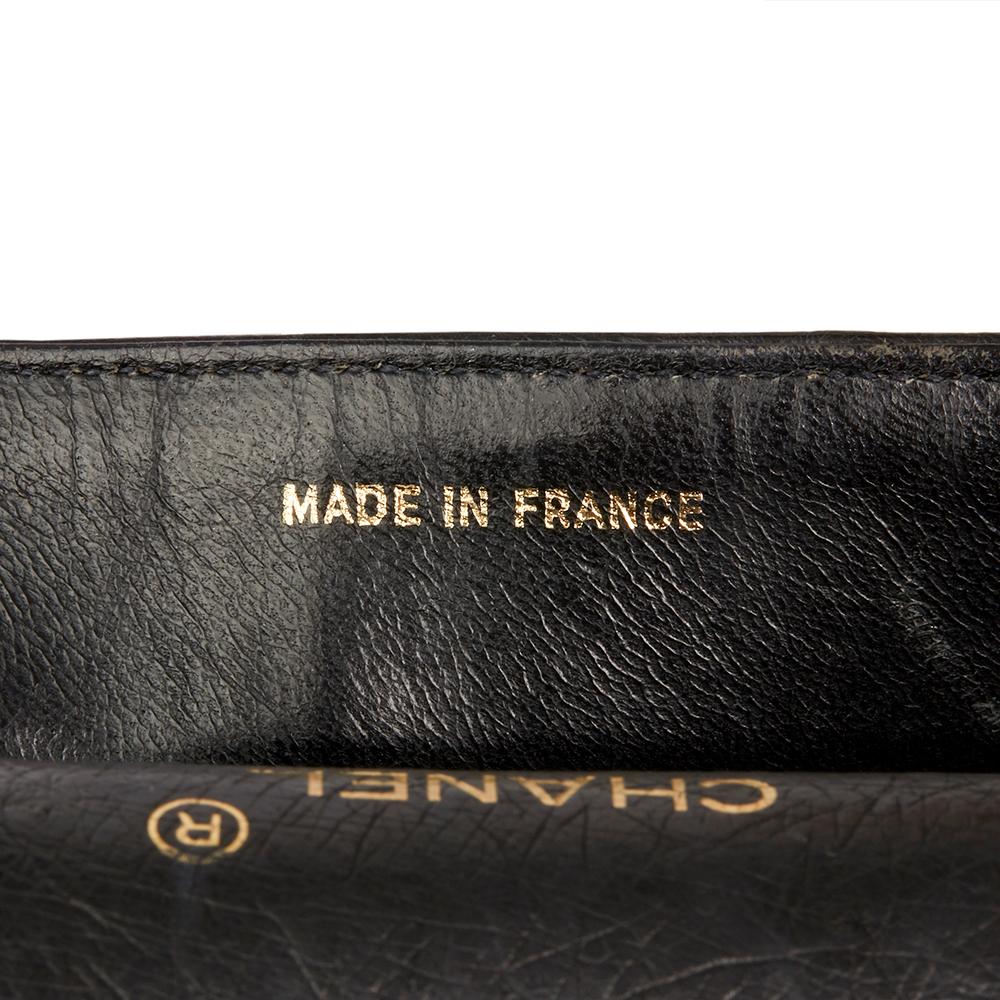 1987 Chanel Black Ostrich Leather Vintage Mini Flap Bag 1