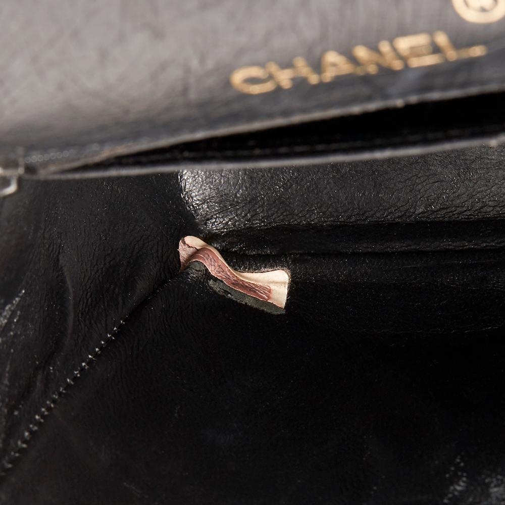 1987 Chanel Black Ostrich Leather Vintage Mini Flap Bag 2