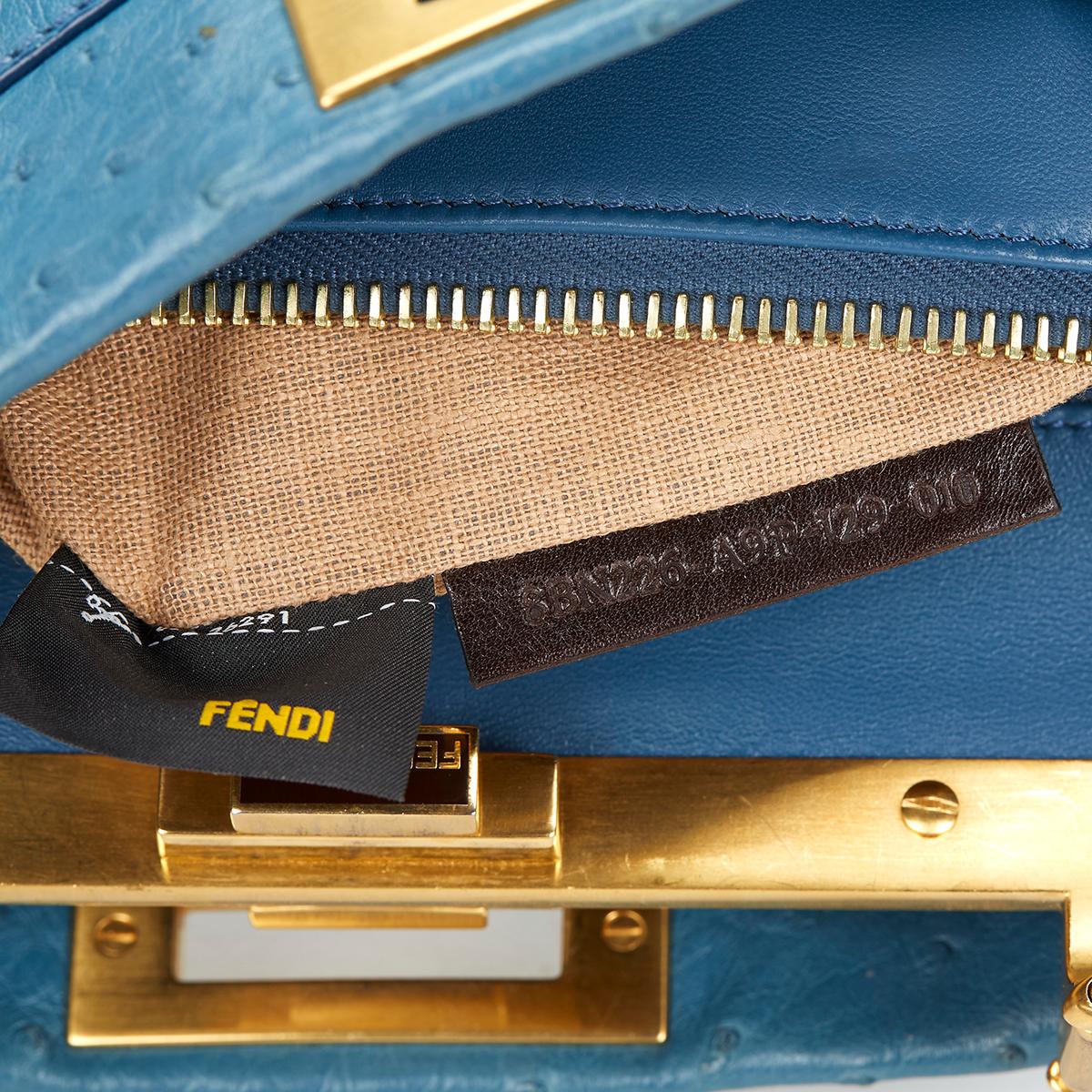 2000 Fendi Blue Ostrich Leather Small Peekaboo 1