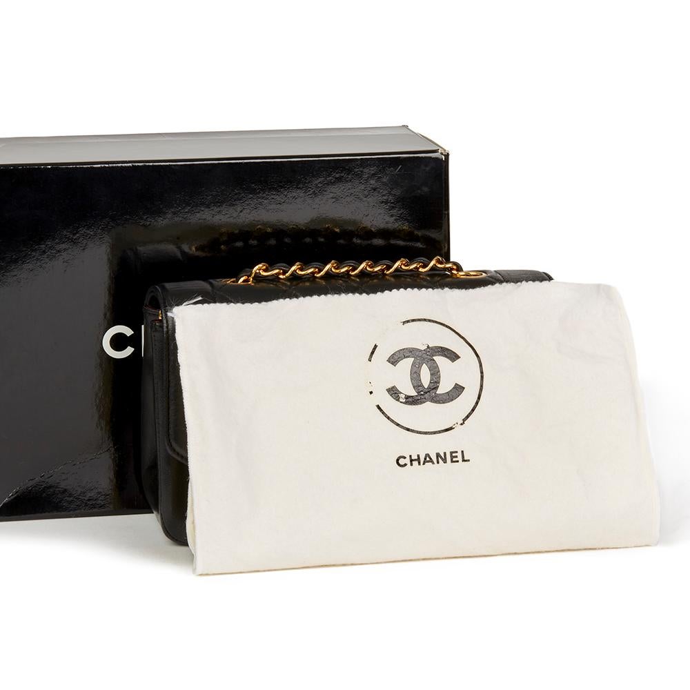 1996 Chanel Black Quilted Lambskin Vintage Small Diana Classic Single Flap Bag 7