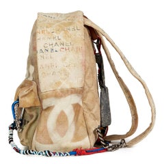 2014 Chanel Beige Painted Canvas Medium Graffiti Backpack
