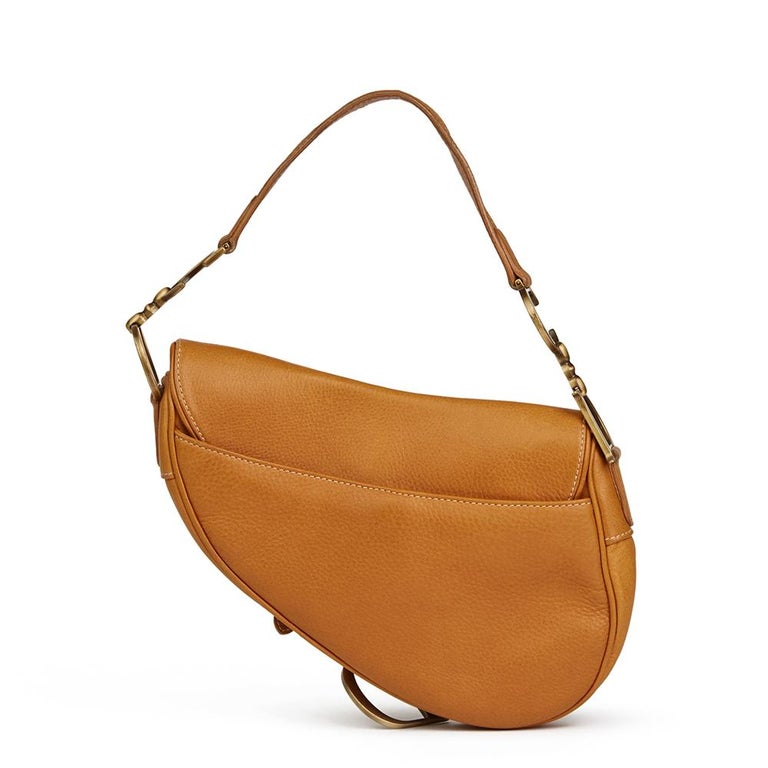 2002 Christian Dior Tan Calfskin Leather Saddle Bag at 1stDibs
