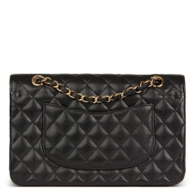 2013 Chanel Black Quilted Caviar Leather Medium Classic Double Flap Bag at  1stDibs