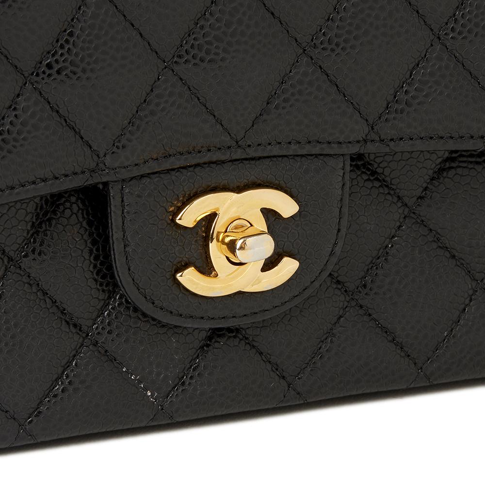 2013 Chanel Black Quilted Caviar Leather Medium Classic Double Flap Bag  In Good Condition In Bishop's Stortford, Hertfordshire
