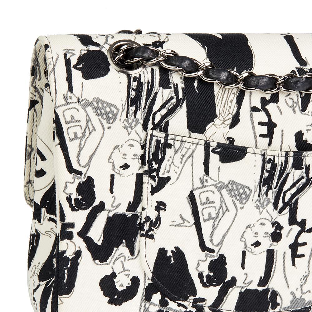 Chanel Black & White Karl Lagerfeld Sketches Medium Classic Double Flap Bag 1