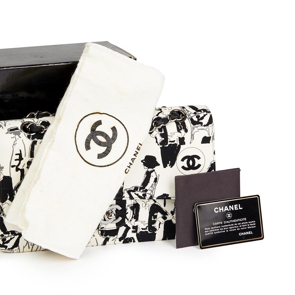 Chanel Black & White Karl Lagerfeld Sketches Medium Classic Double Flap Bag 5