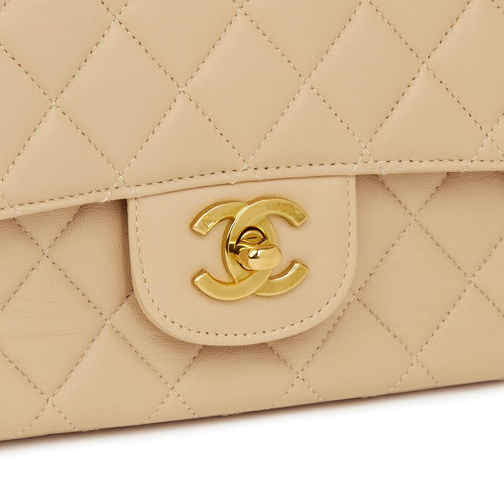 Chanel Beige Quilted Lambskin Vintage Medium Classic Kelly Flap Bag 1