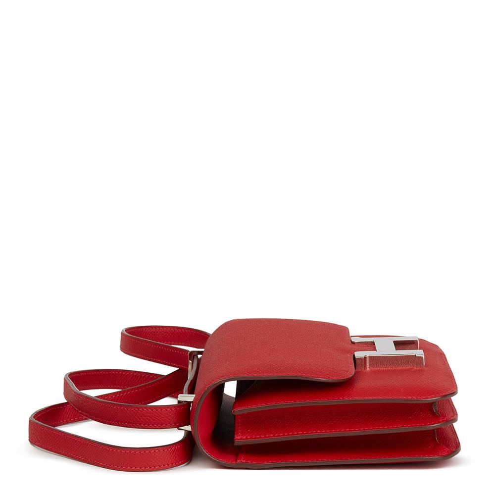 Red Hermès 2013 Rouge Casaque Epsom Leather Constance 18