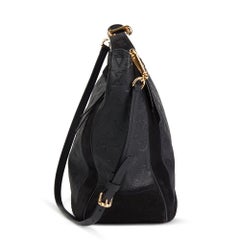 2012 Louis Vuitton Black Monogram Empreinte Leather & Suede Audacieuse Bag