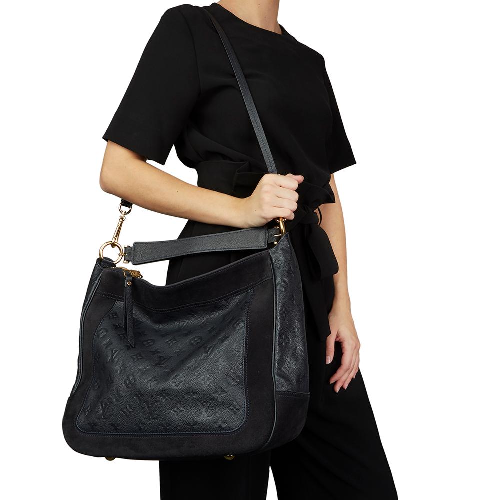 2012 Louis Vuitton Black Monogram Empreinte Leather & Suede Audacieuse Bag 8