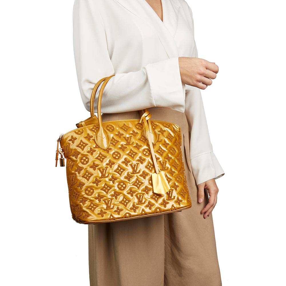 Louis Vuitton Lockit Monogramme Fascination en cuir d'agneau verni moutarde 2011 6