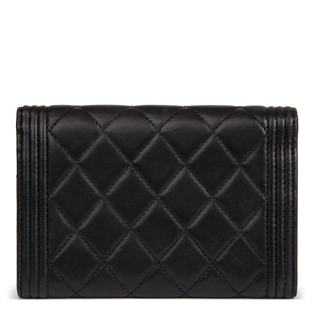 Women's 2014 Chanel Black Quilted Lambskin Boy Flap Wallet