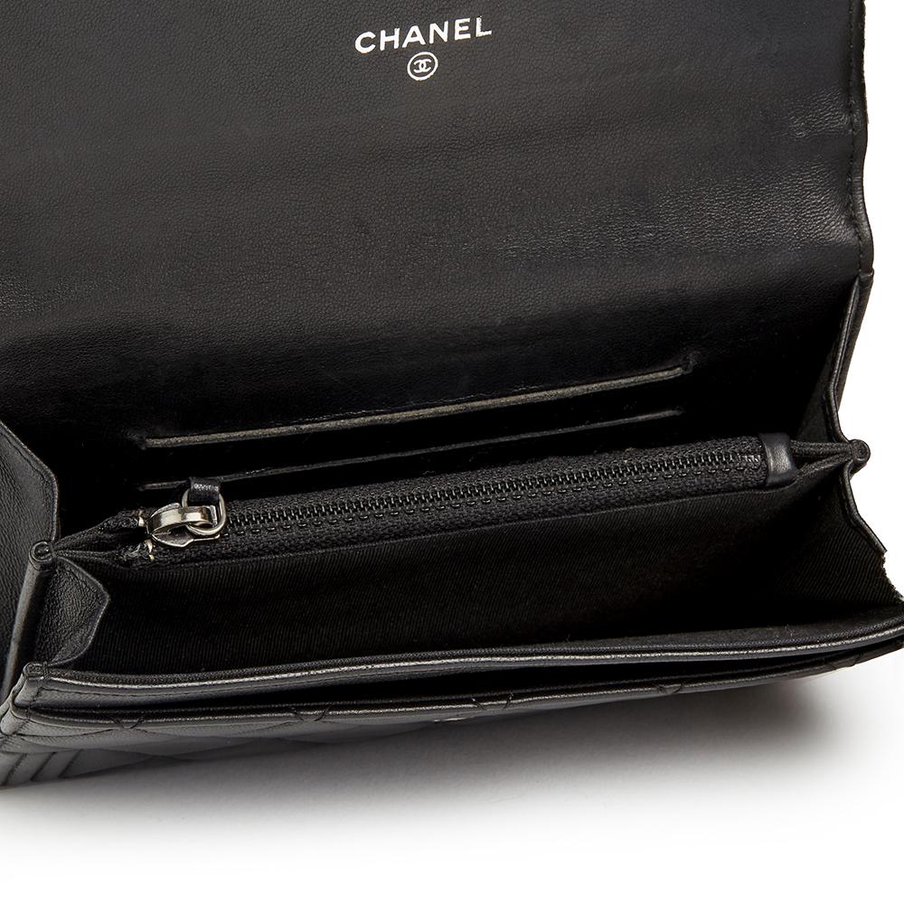 2014 Chanel Black Quilted Lambskin Boy Flap Wallet 6