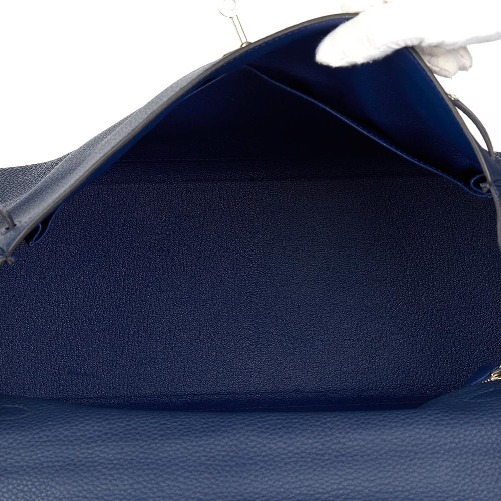 2014 Hermes Bleu Saphir Togo Leather Kelly 35cm Retourne 4