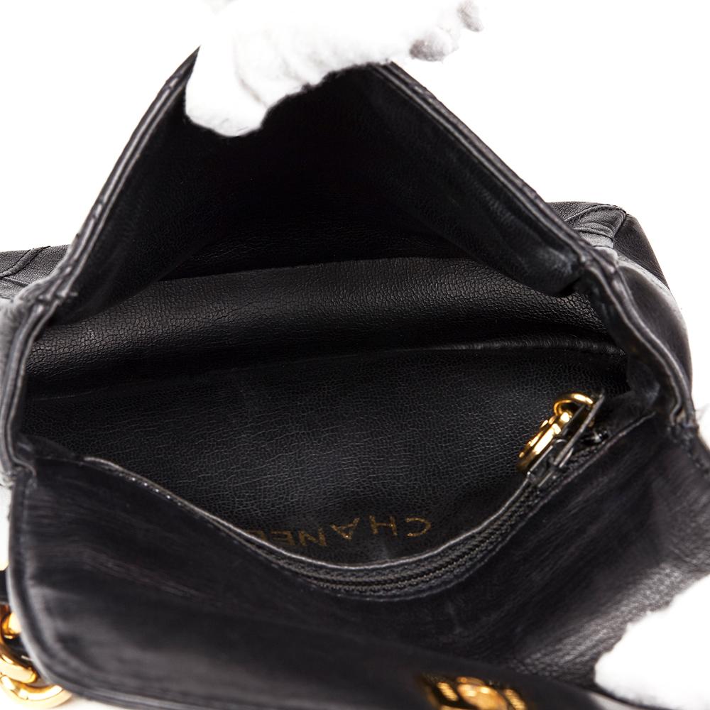 1990 Chanel Black Quilted Lambskin Vintage Classic Belt Bag 6