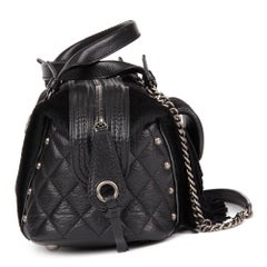 2014 Chanel Black Quilted Calfskin, Suede & Pony Fur Paris-Dallas Boston Bag