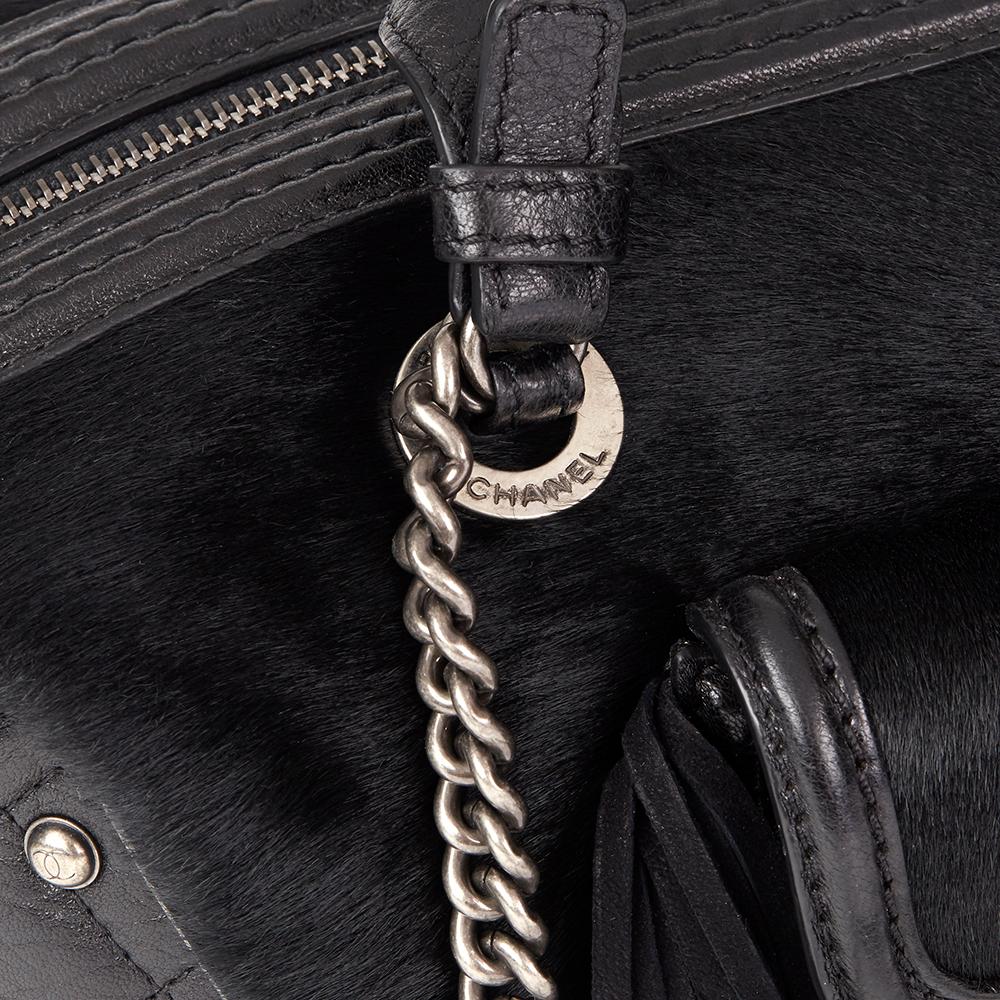 2014 Chanel Black Quilted Calfskin, Suede & Pony Fur Paris-Dallas Boston Bag 2