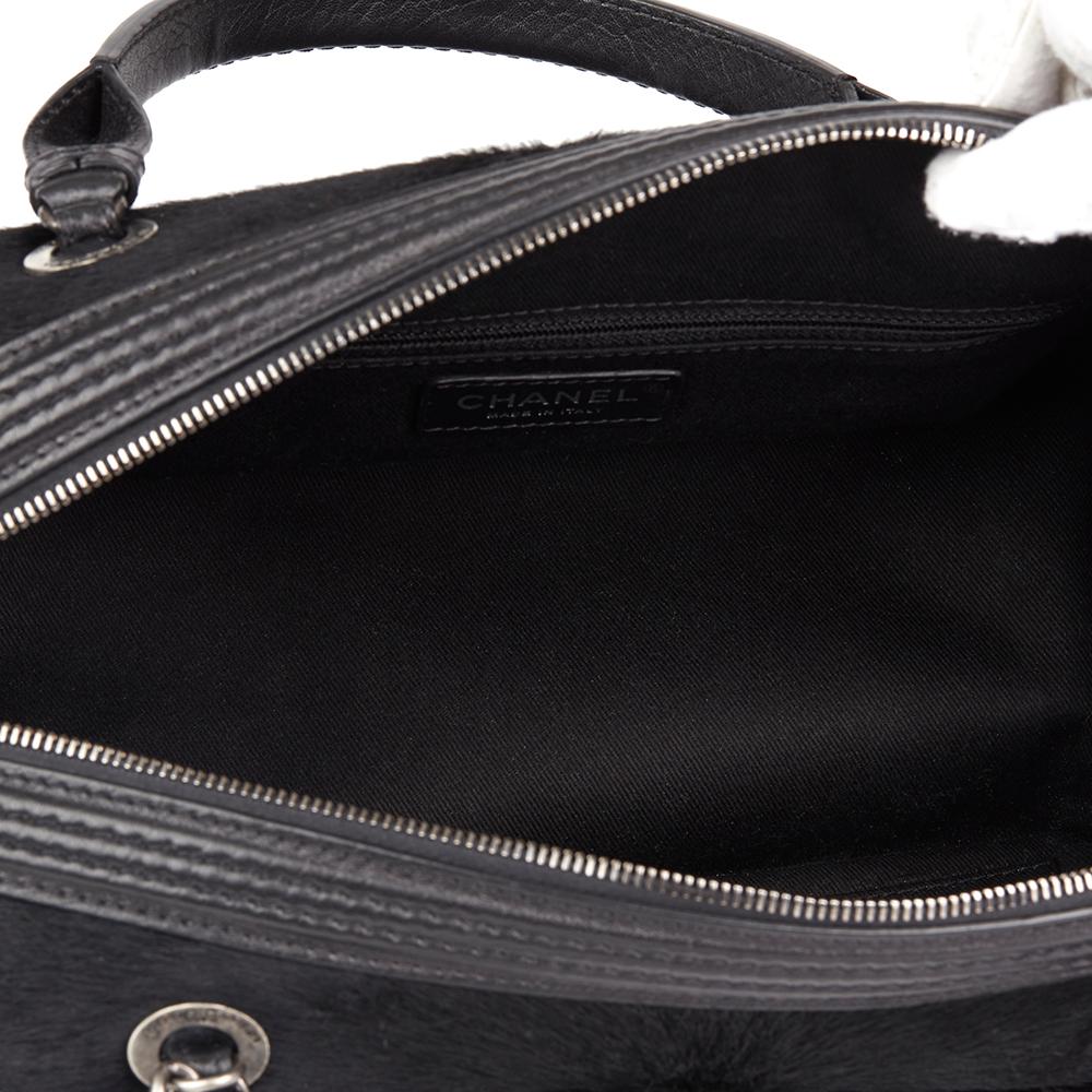 2014 Chanel Black Quilted Calfskin, Suede & Pony Fur Paris-Dallas Boston Bag 6