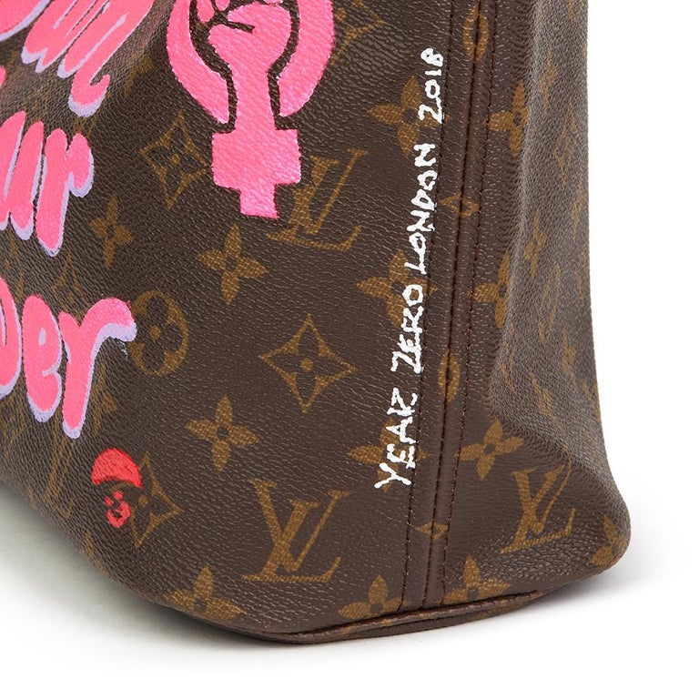 Louis Vuitton Xupes X Year Zero London Hand-painted Own Your Power Neverfull PM For Sale at 1stdibs