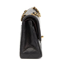 1986 Chanel Black Quilted Lambskin Vintage Small Classic Double Flap Bag