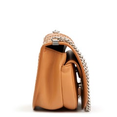 2018 Chanel Tan Quilted Calfskin Coco Eyelets Round Flap Bag